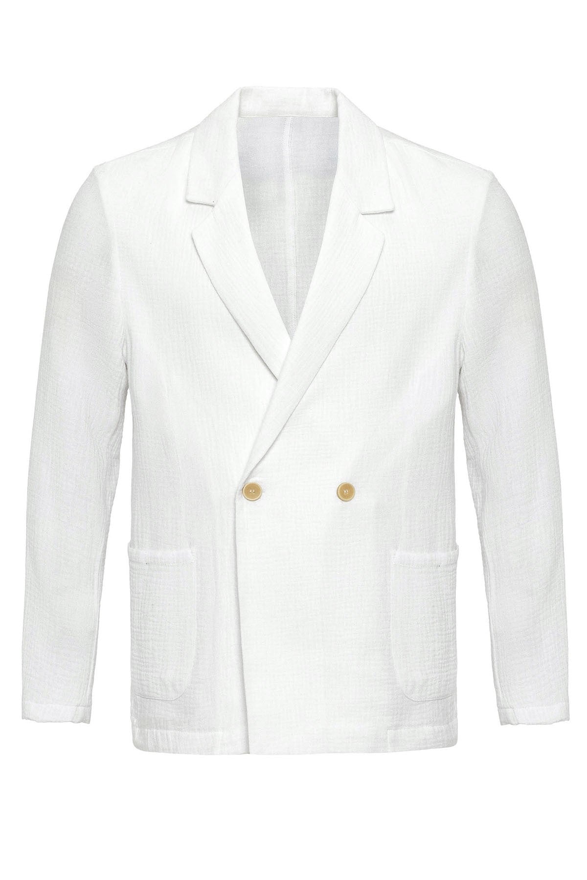 Antioch Kruvaze Kapama Astarsız Erkek Blazer Ceket