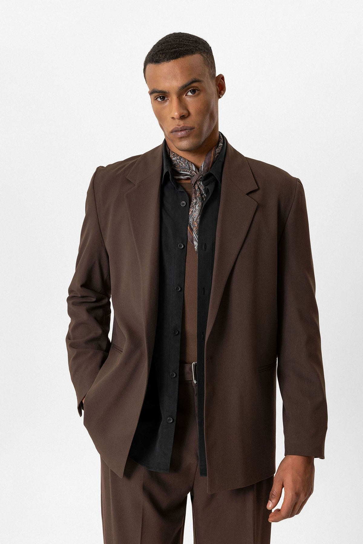 Antioch Tek Düğme Relaxed Erkek Blazer Ceket