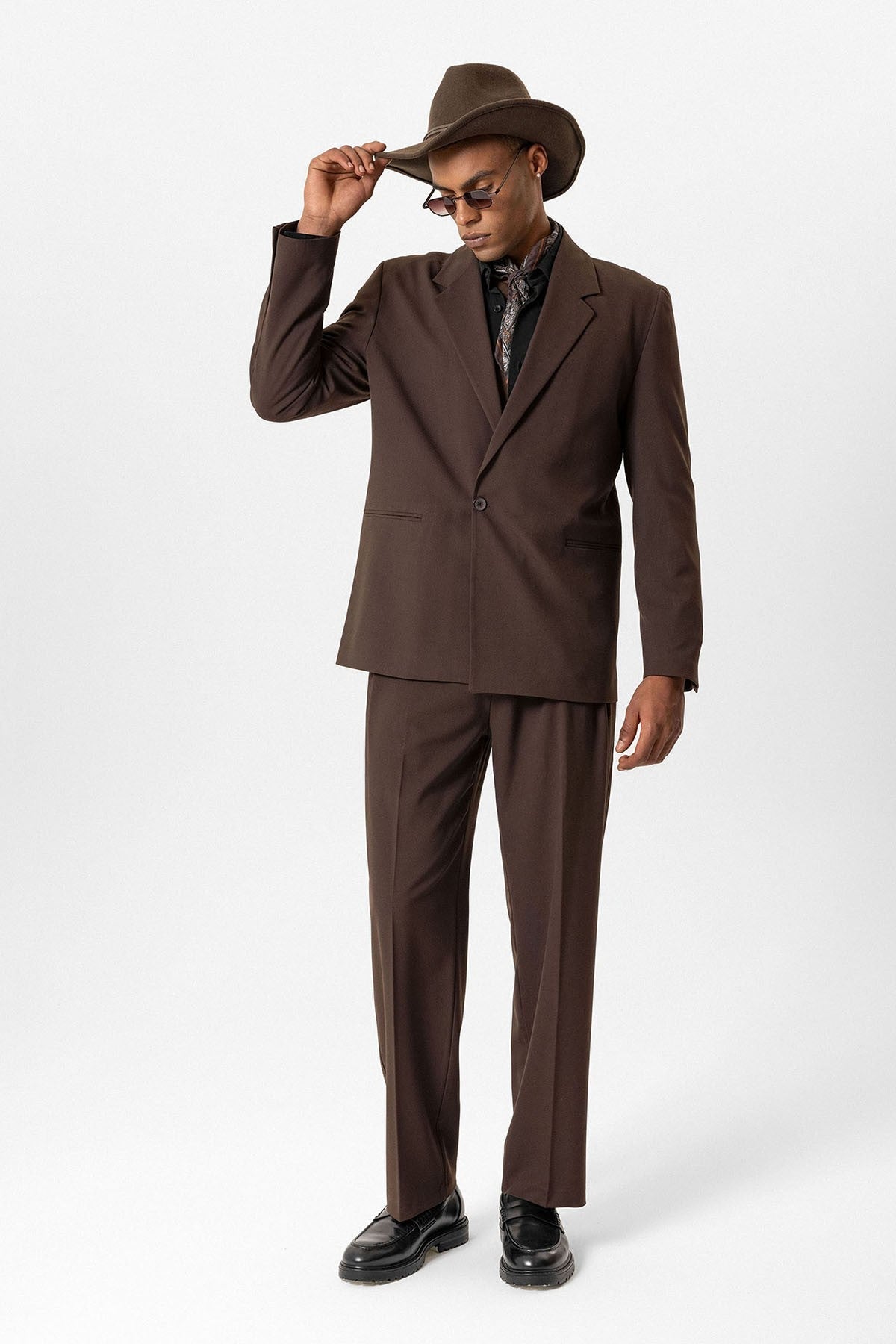 Antioch Tek Düğme Relaxed Erkek Blazer Ceket