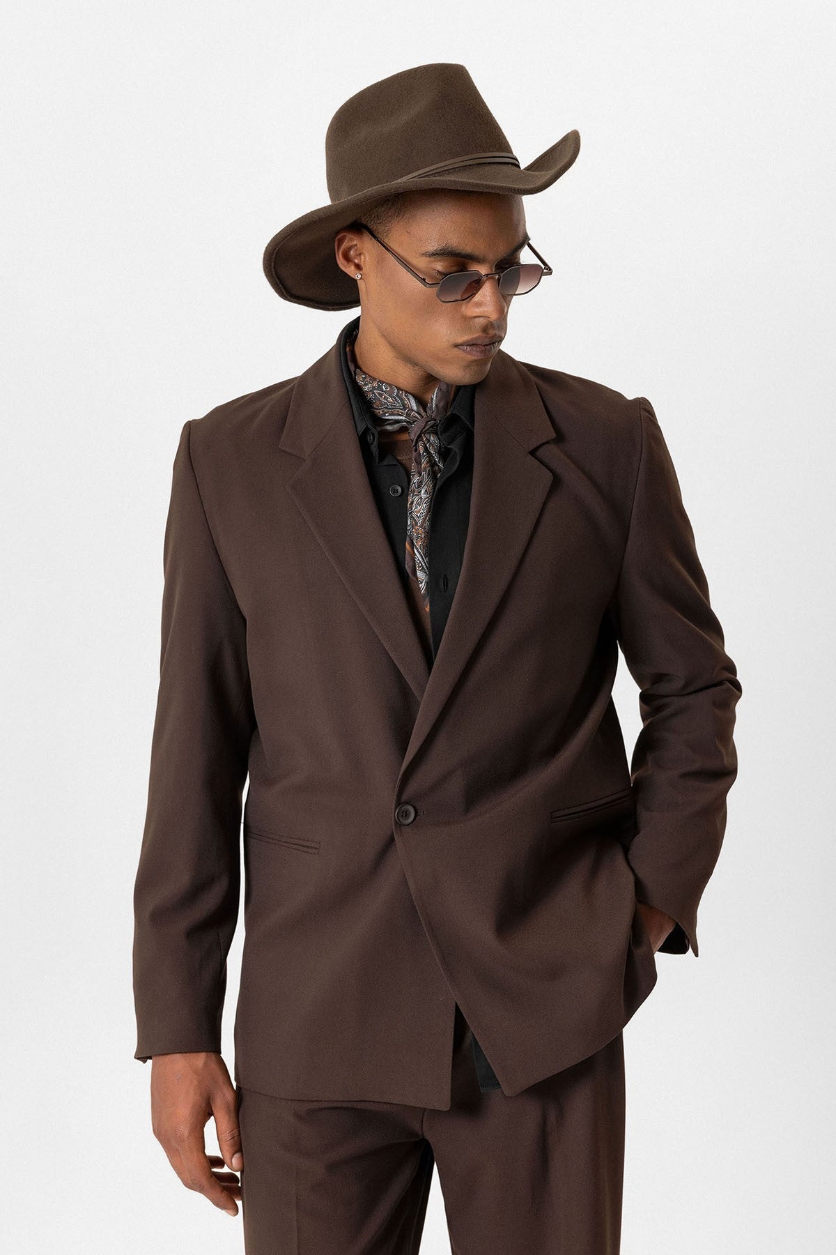 Antioch Tek Düğme Relaxed Erkek Blazer Ceket