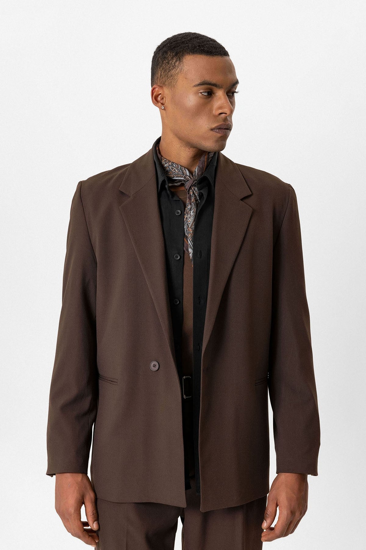 Antioch Tek Düğme Relaxed Erkek Blazer Ceket