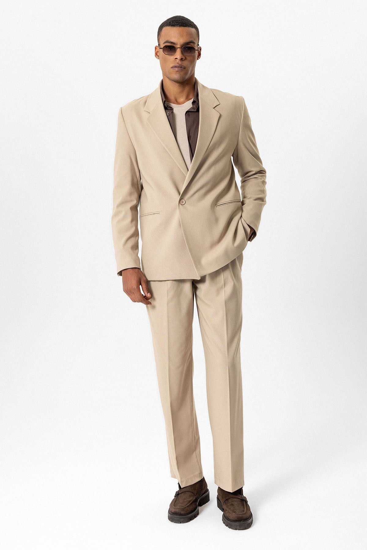 Antioch Tek Düğme Relaxed Erkek Blazer Ceket