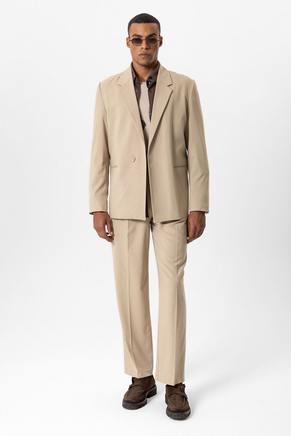 Antioch Tek Düğme Relaxed Erkek Blazer Ceket
