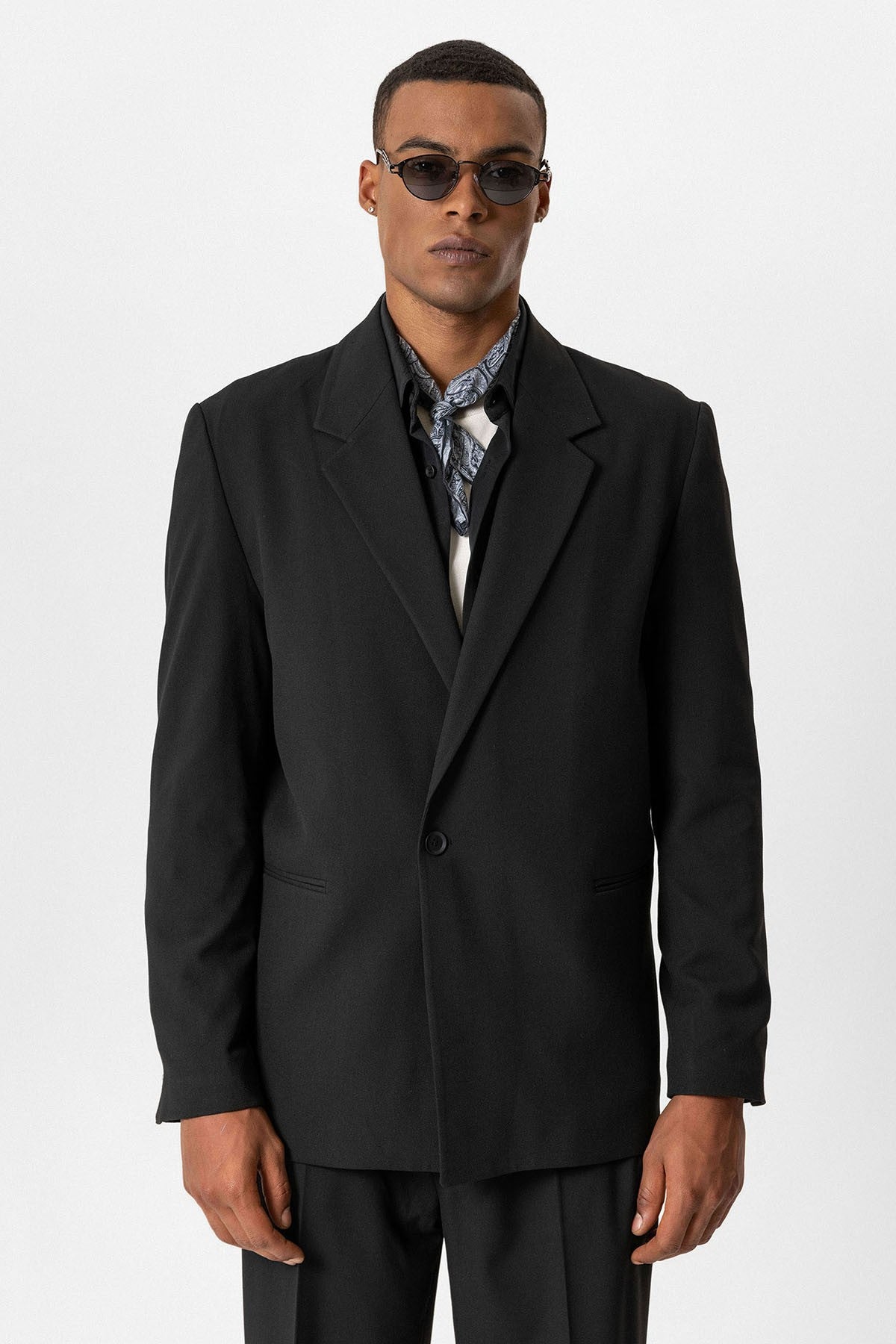 Antioch Tek Düğme Relaxed Erkek Blazer Ceket