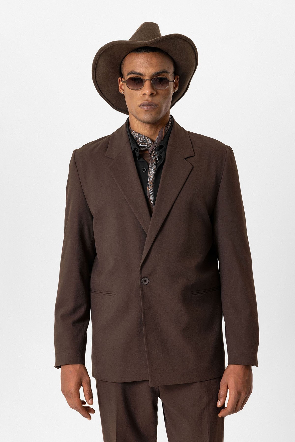 Antioch Tek Düğme Relaxed Erkek Blazer Ceket