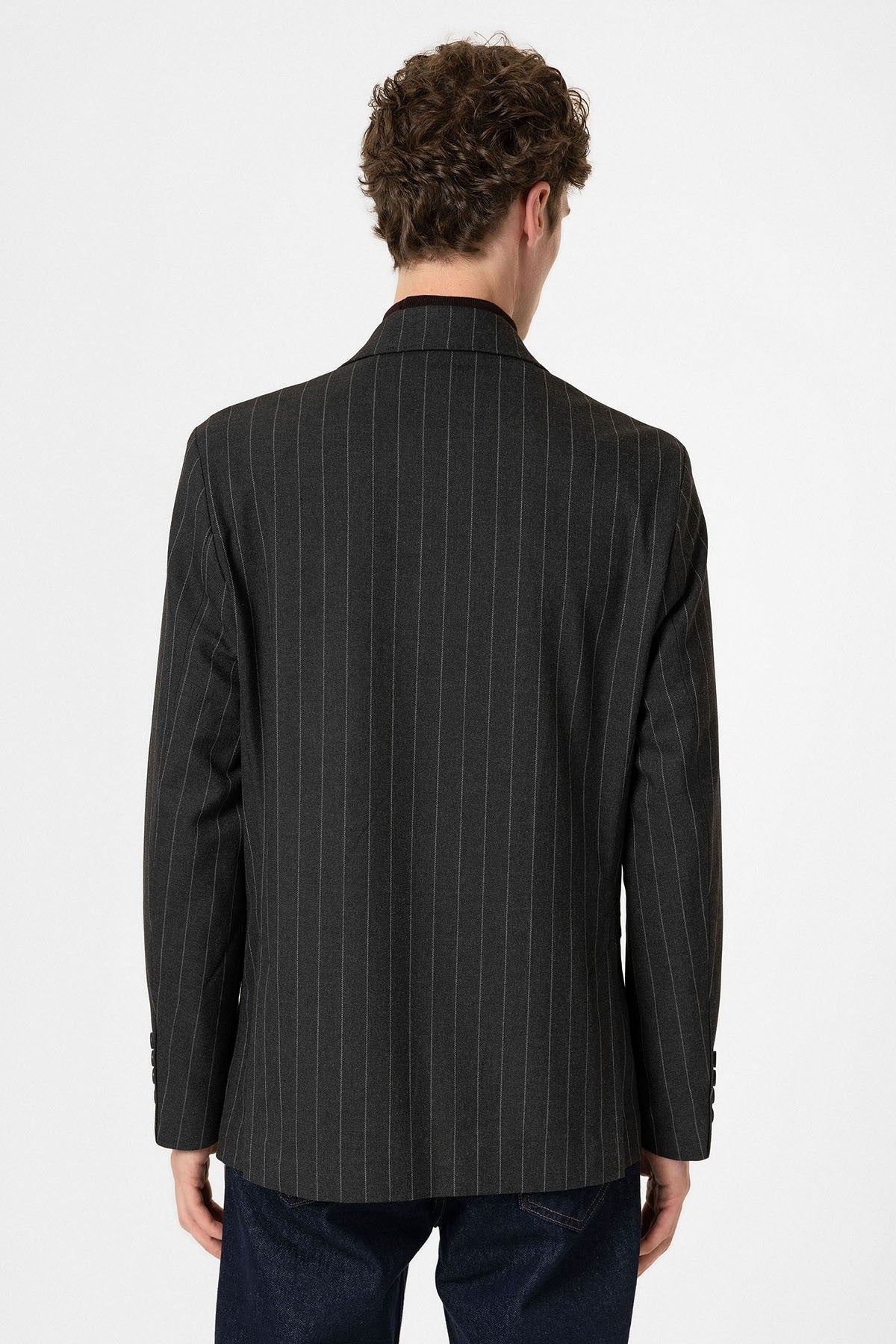 Antioch Slim Fit Çizgili Erkek Blazer Ceket