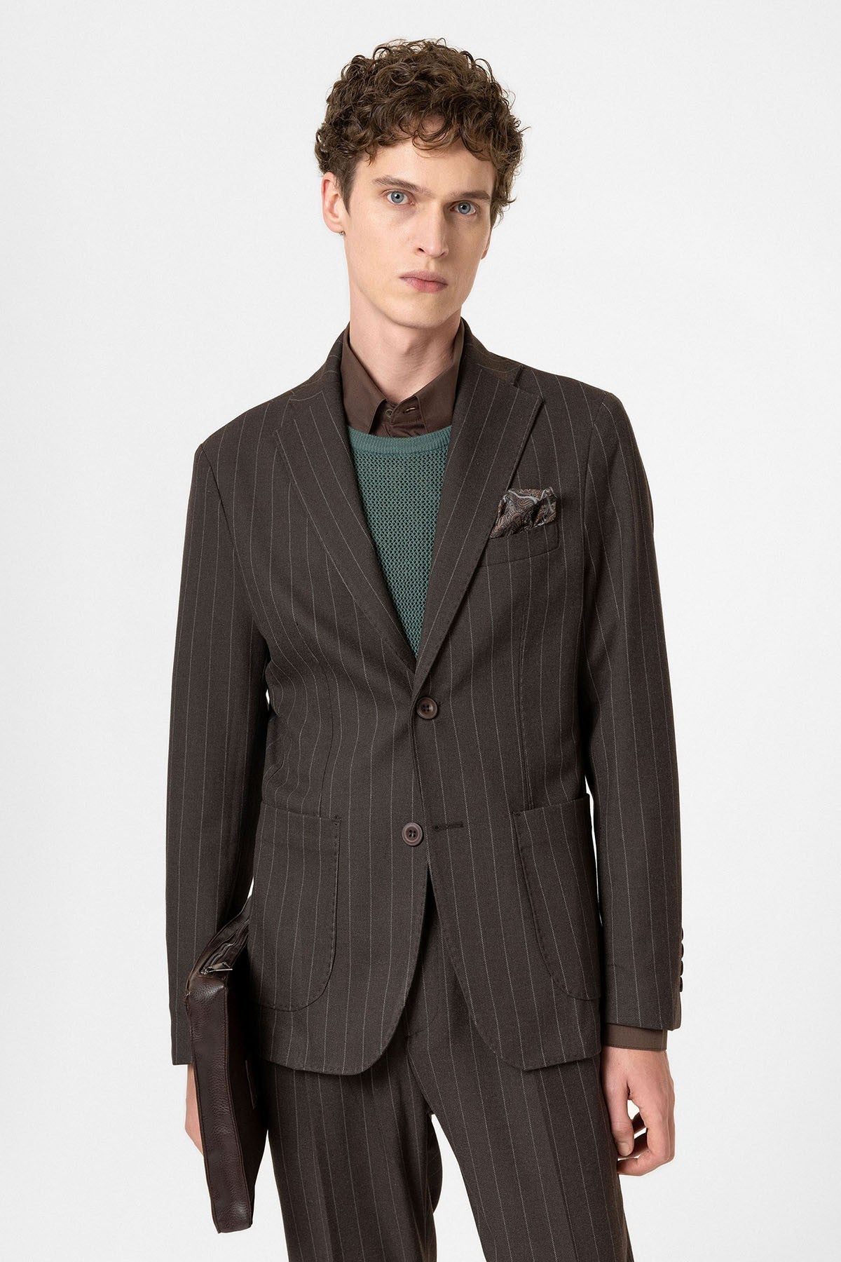 Antioch Slim Fit Çizgili Erkek Blazer Ceket