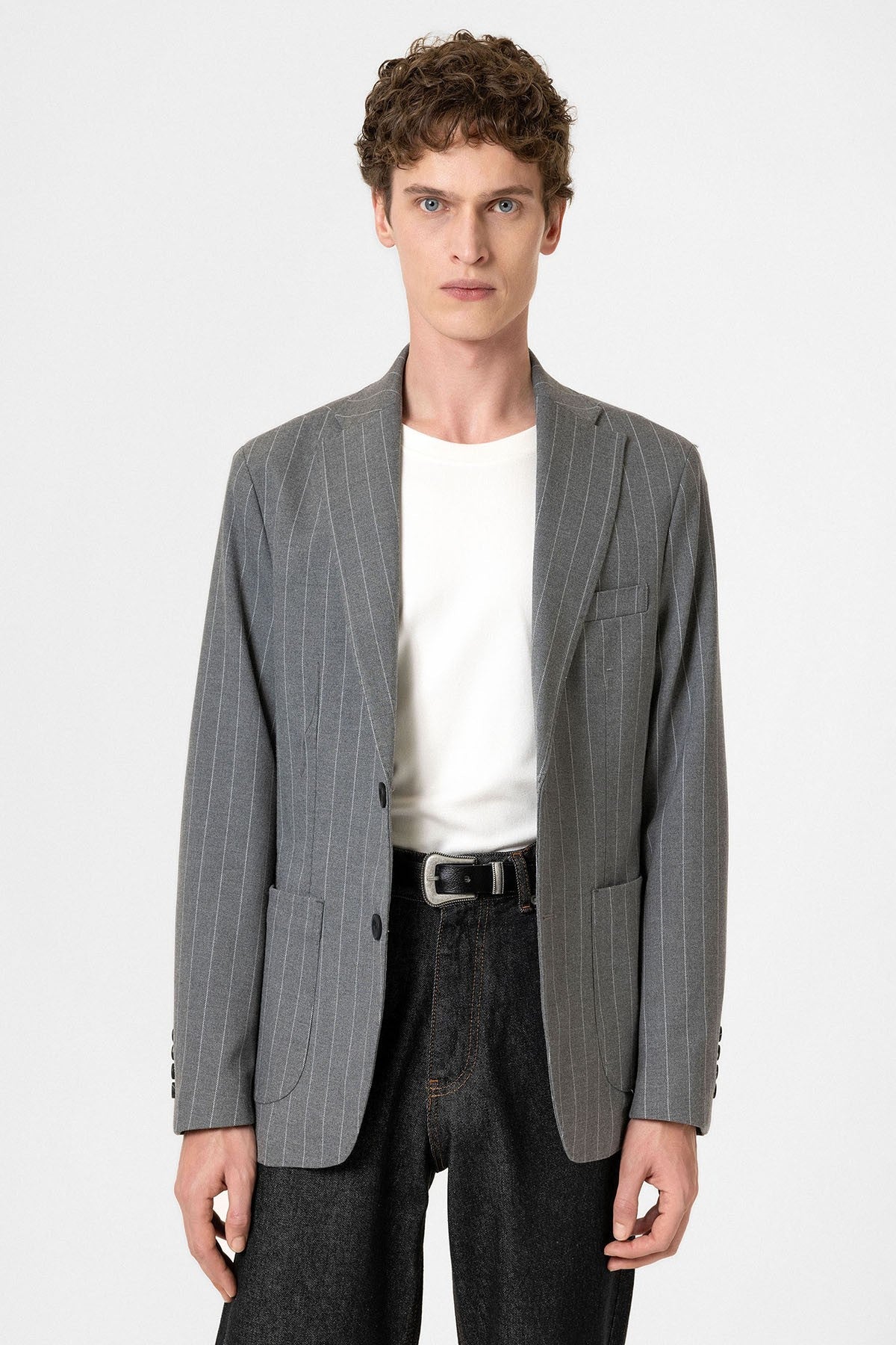 Antioch Slim Fit Çizgili Erkek Blazer Ceket