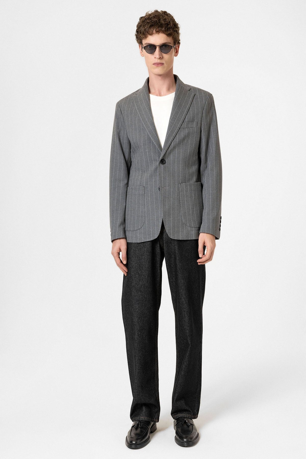 Antioch Slim Fit Çizgili Erkek Blazer Ceket