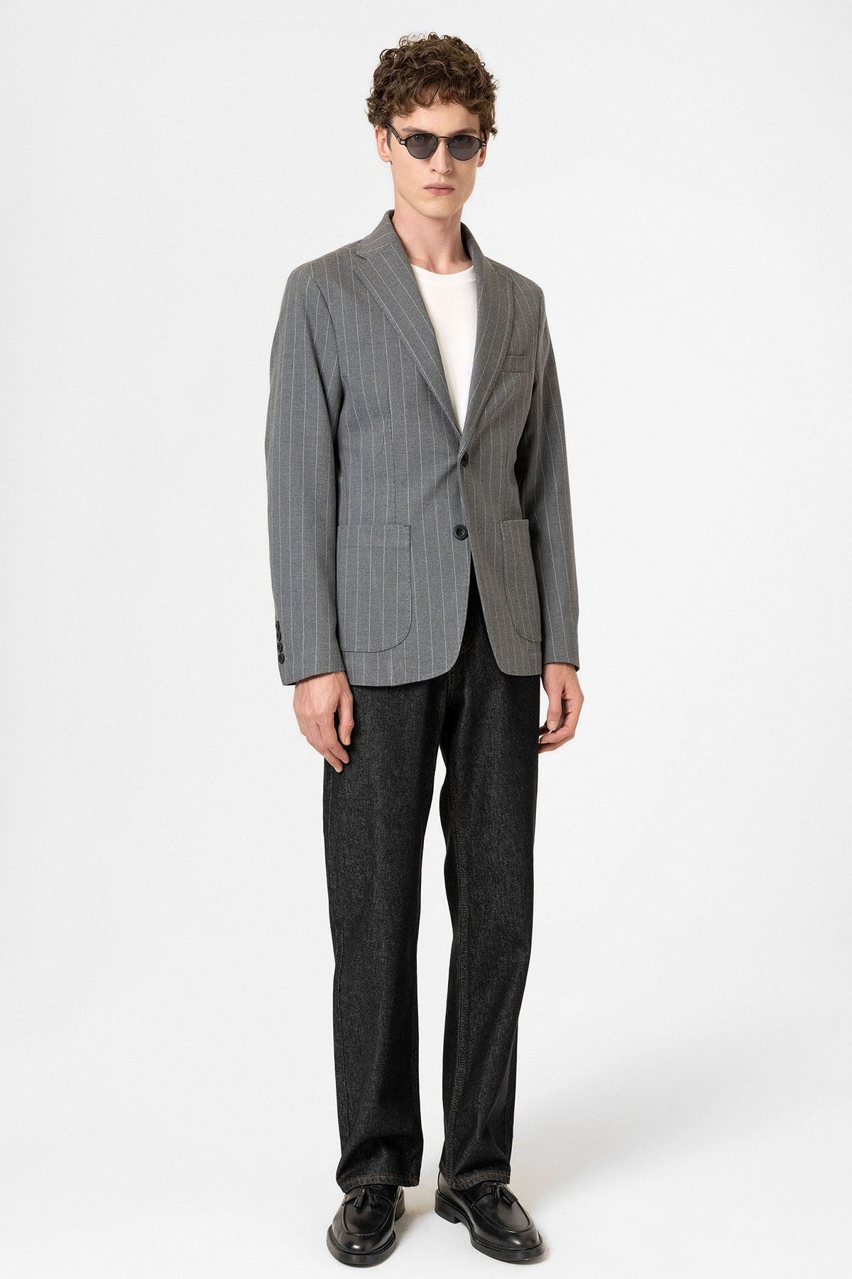 Antioch Slim Fit Çizgili Erkek Blazer Ceket
