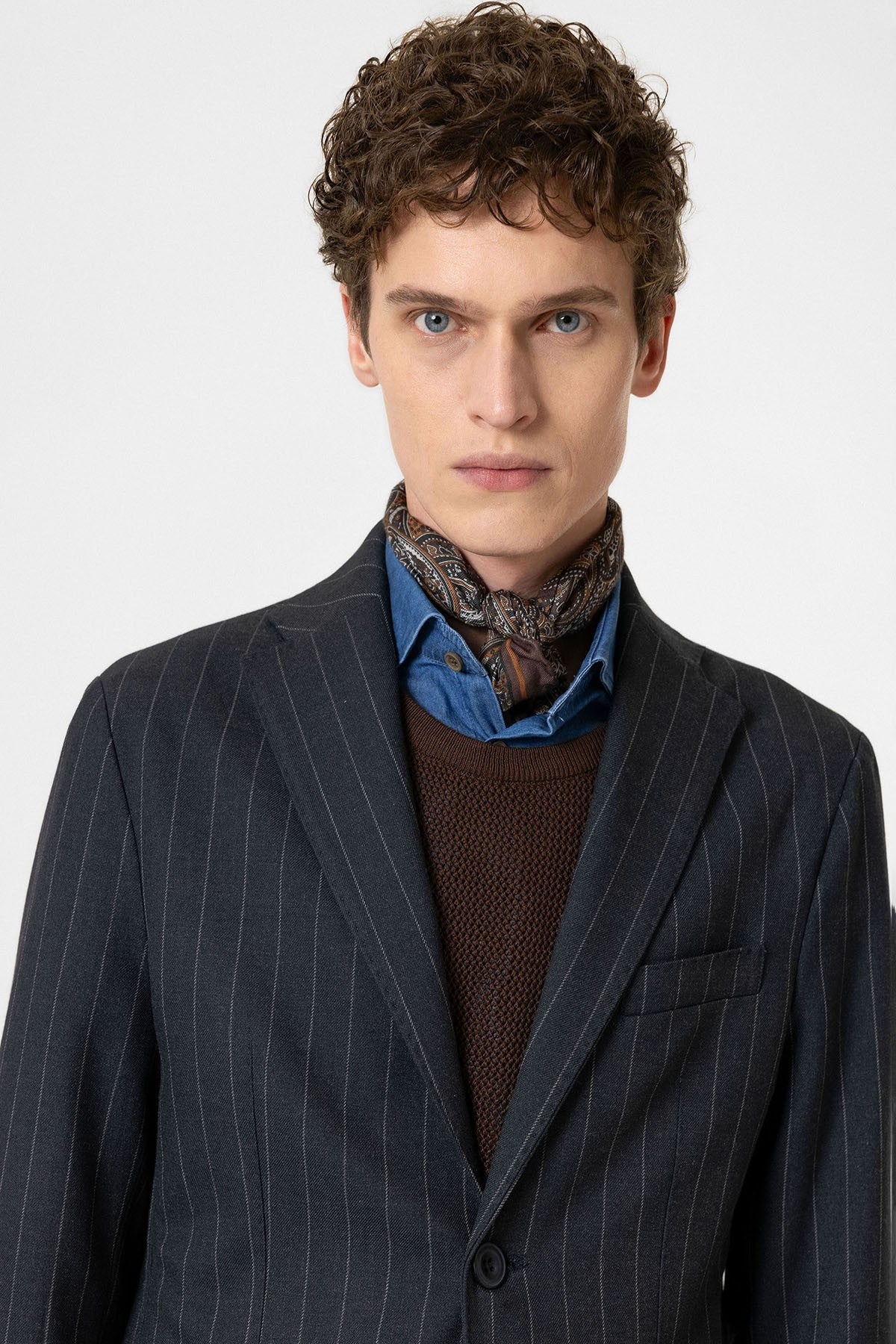 Antioch Slim Fit Çizgili Erkek Blazer Ceket