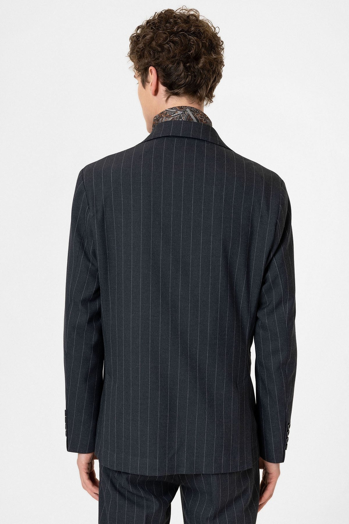 Antioch Slim Fit Çizgili Erkek Blazer Ceket