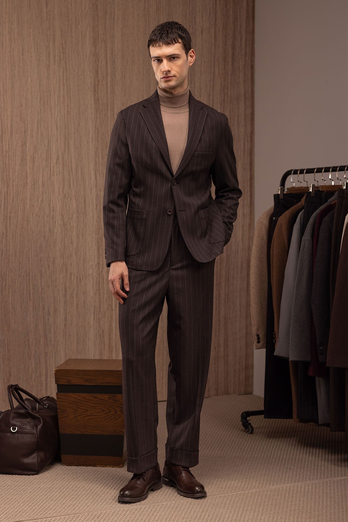 Antioch Slim Fit Çizgili Erkek Blazer Ceket