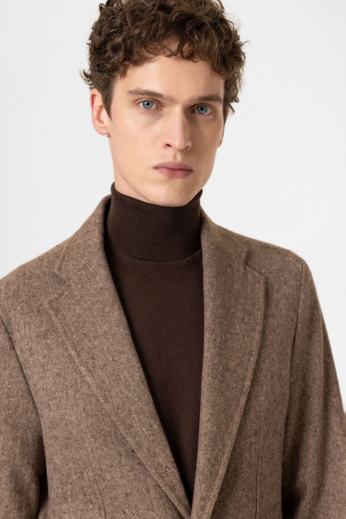 Antioch Slim Fit Balıksırtı Desenli Erkek Blazer Ceket
