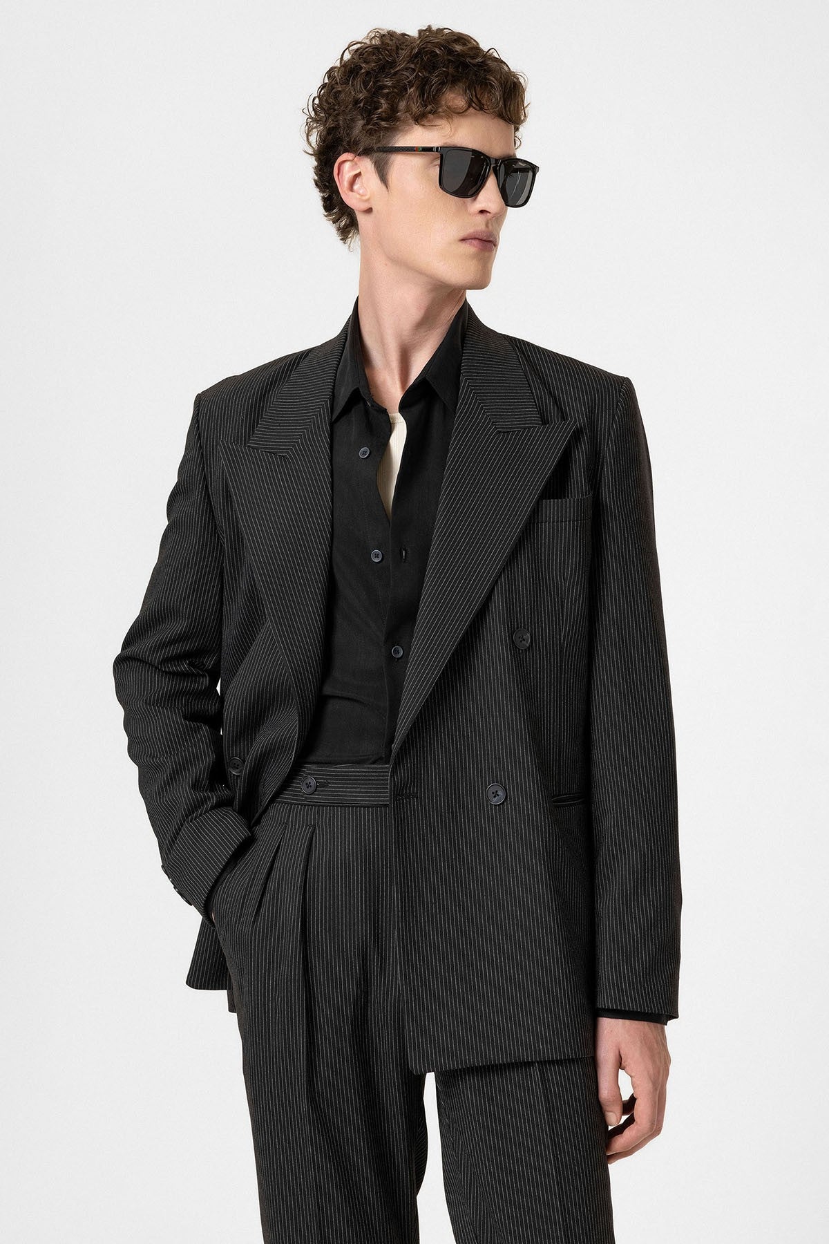 Antioch Rahat Kruvaze Çizgili Erkek Blazer Ceket