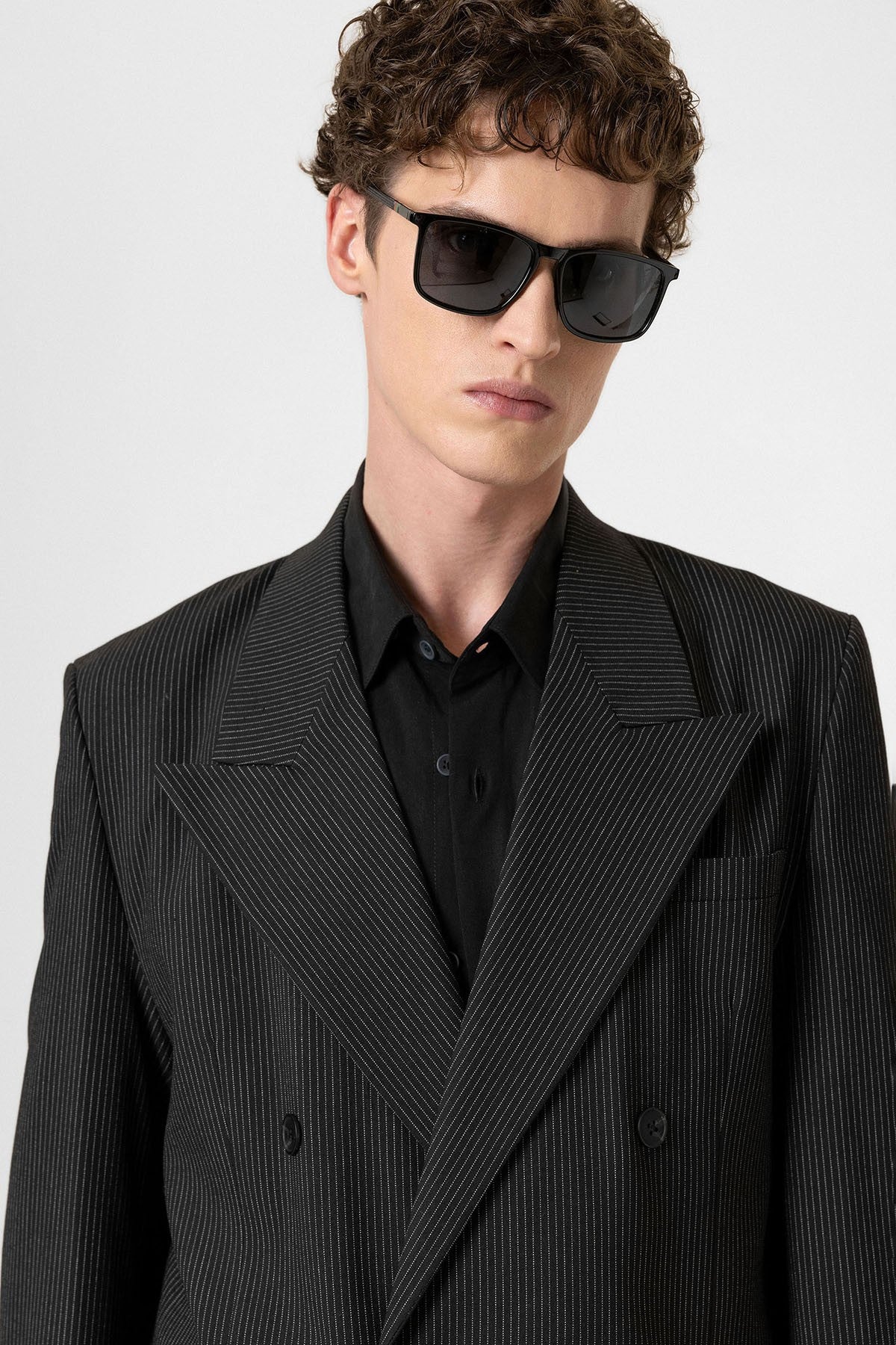 Antioch Rahat Kruvaze Çizgili Erkek Blazer Ceket