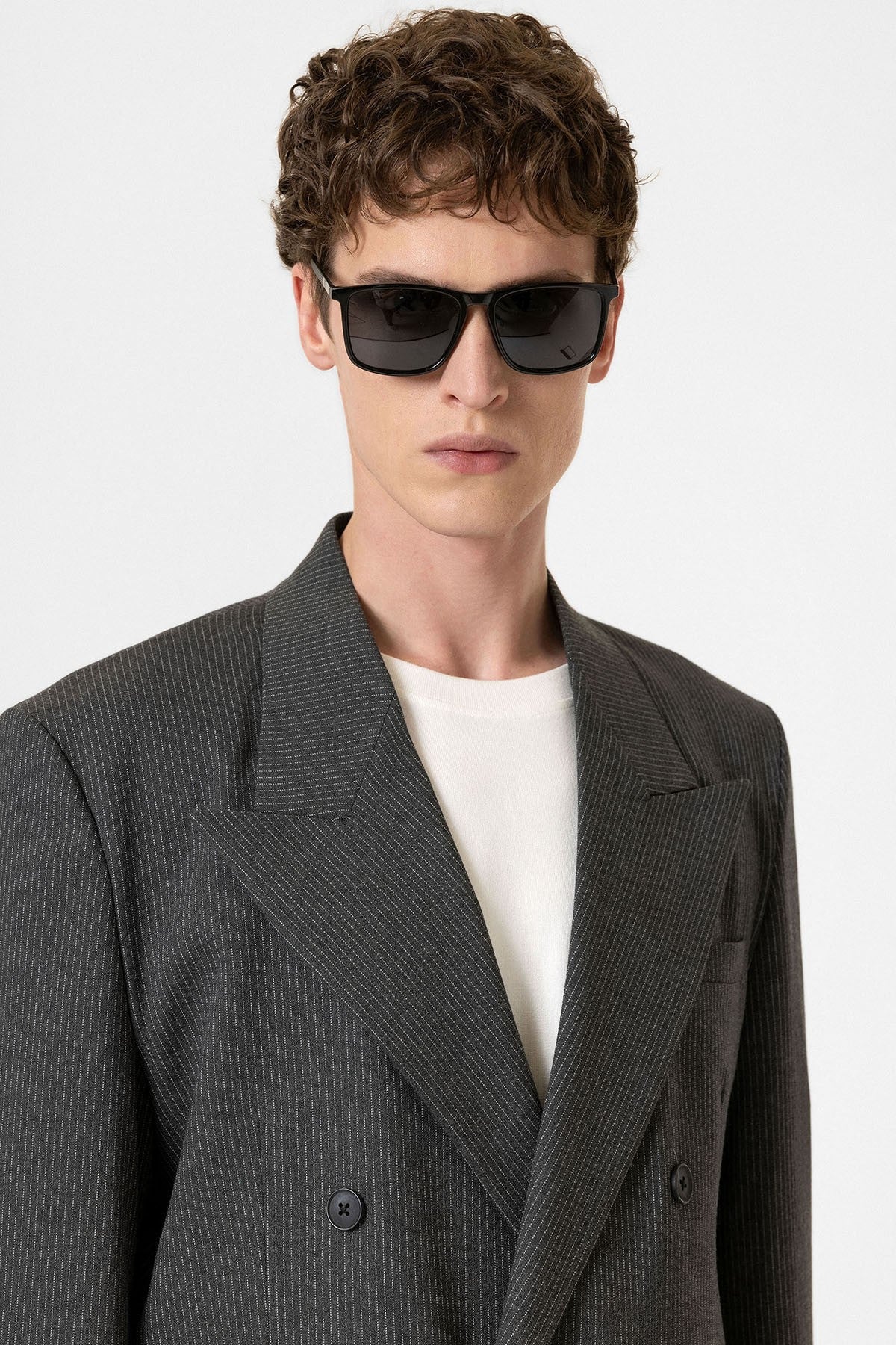 Antioch Rahat Kruvaze Çizgili Erkek Blazer Ceket