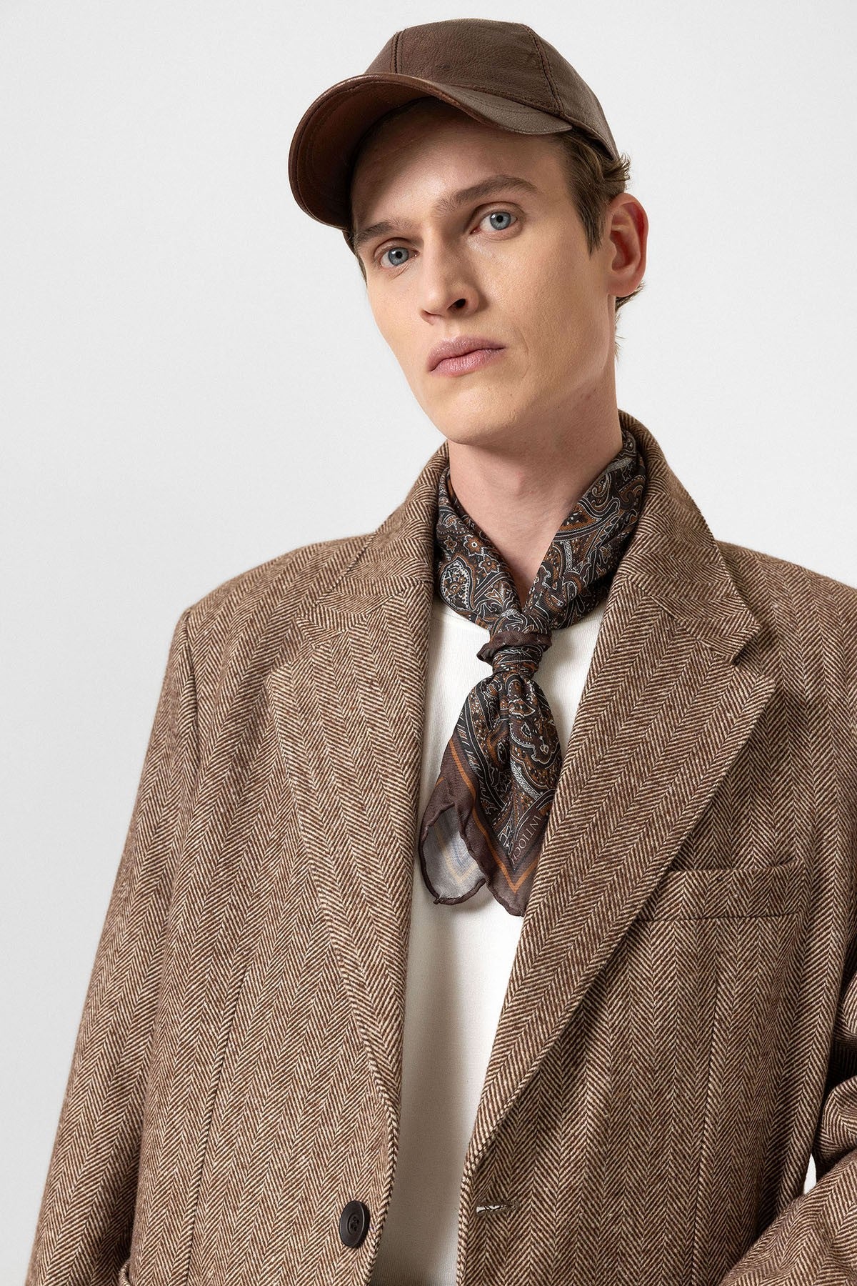Antioch Balıksırtı Desenli Oversize Erkek Blazer Ceket