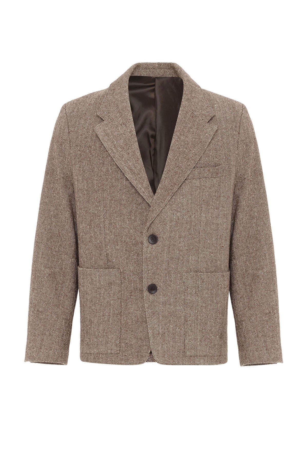 Antioch Balıksırtı Desenli Oversize Erkek Blazer Ceket