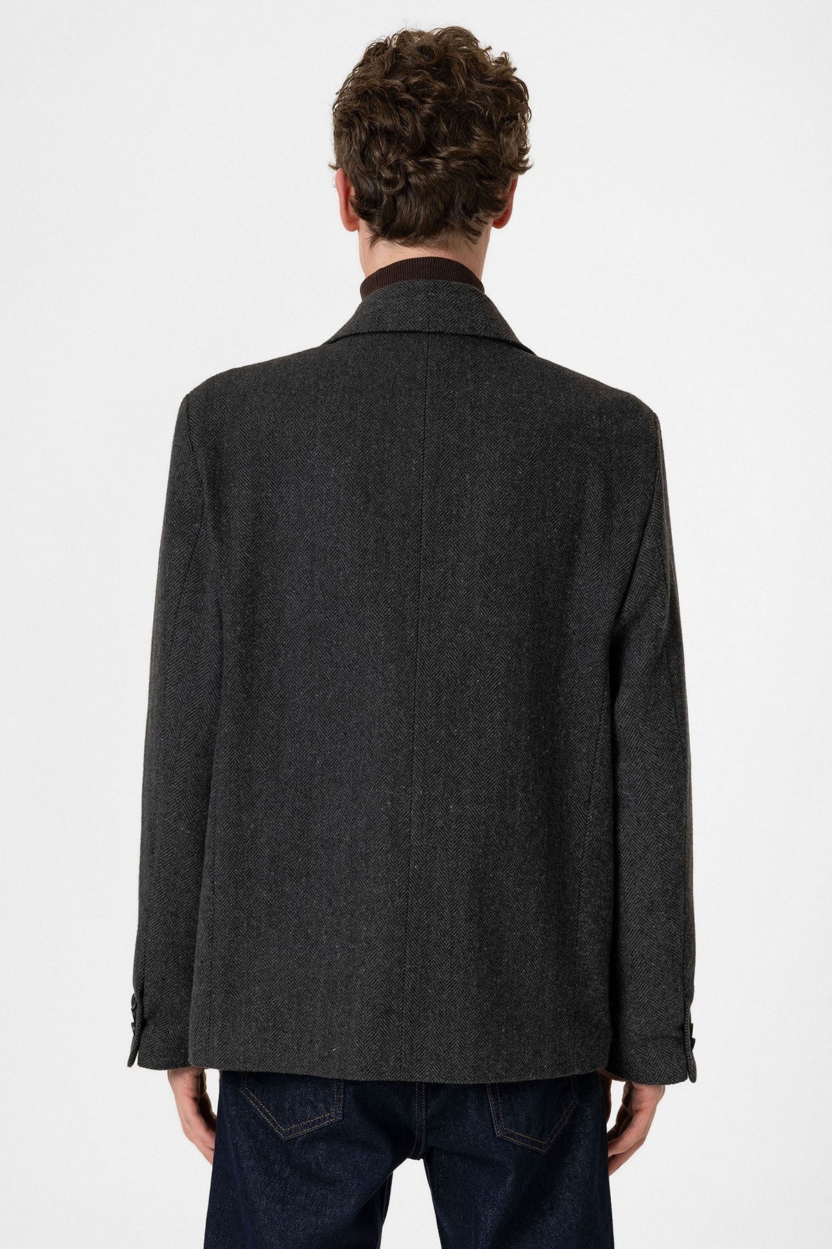 Antioch Balıksırtı Desenli Oversize Erkek Blazer Ceket