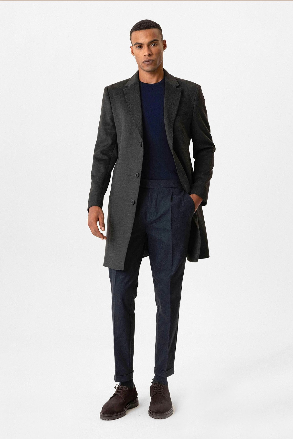 Antioch Slim Fit Ceket Yaka Erkek Kaban