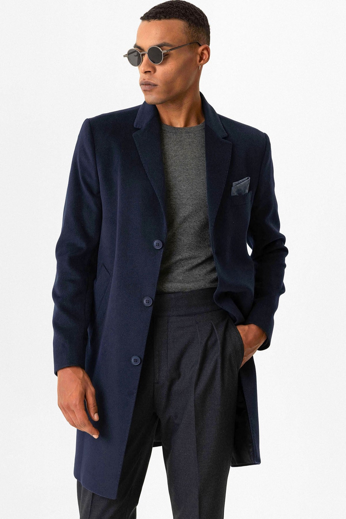 Antioch Slim Fit Ceket Yaka Erkek Kaban