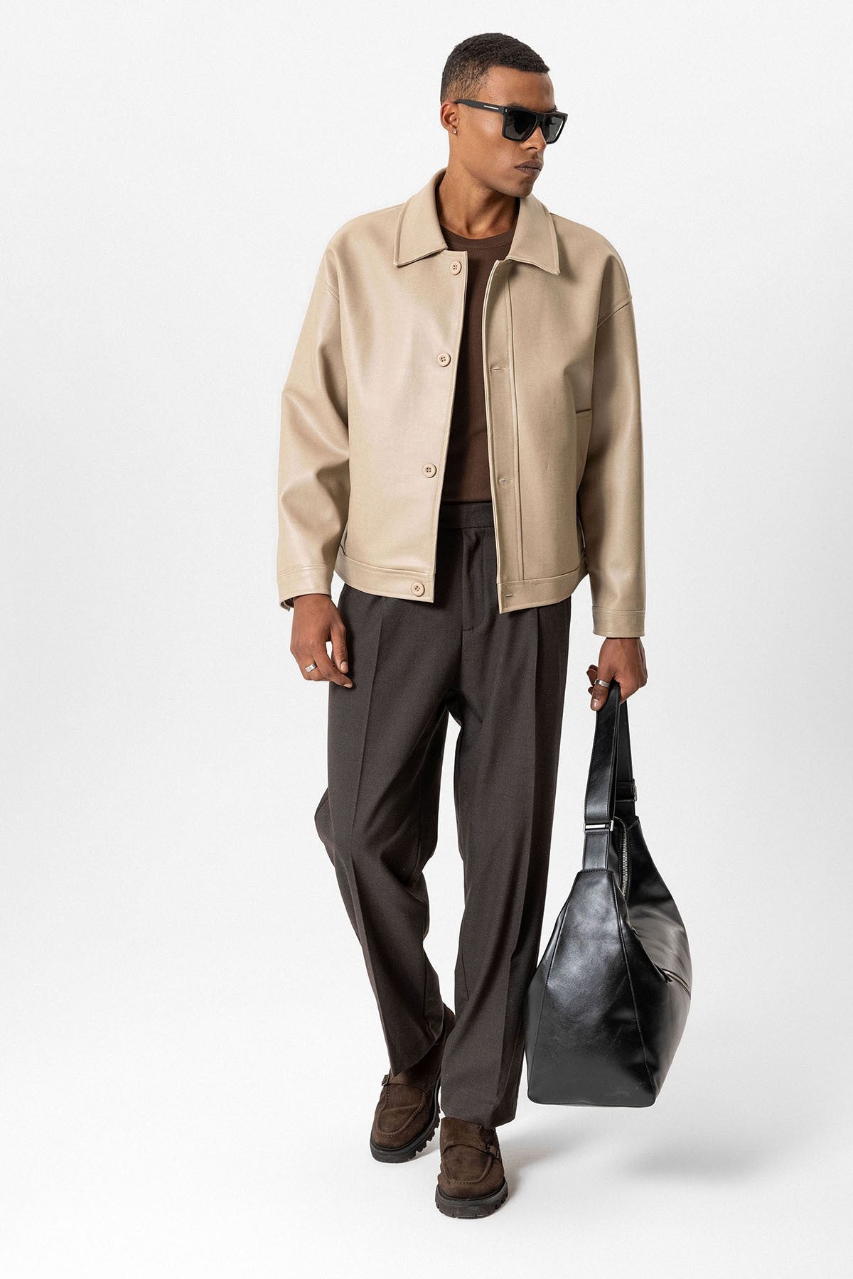 Antioch Oversize Suni Deri Erkek Mont