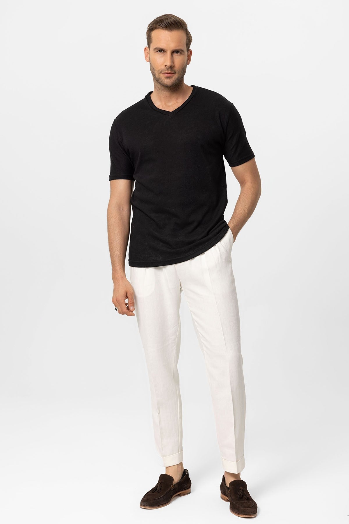 Antioch V Yaka Basic Erkek T-Shirt
