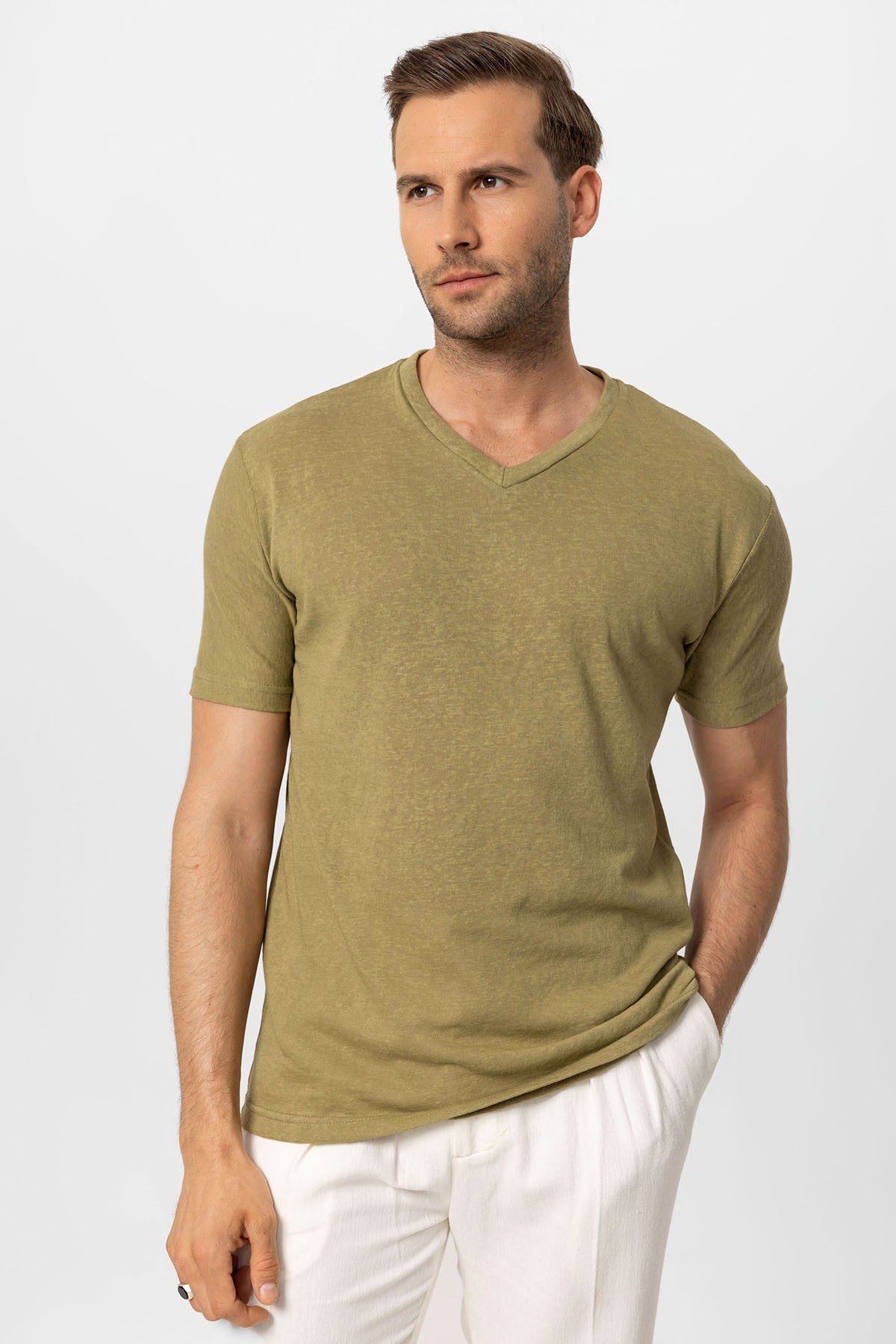 Antioch V Yaka Basic Erkek T-Shirt