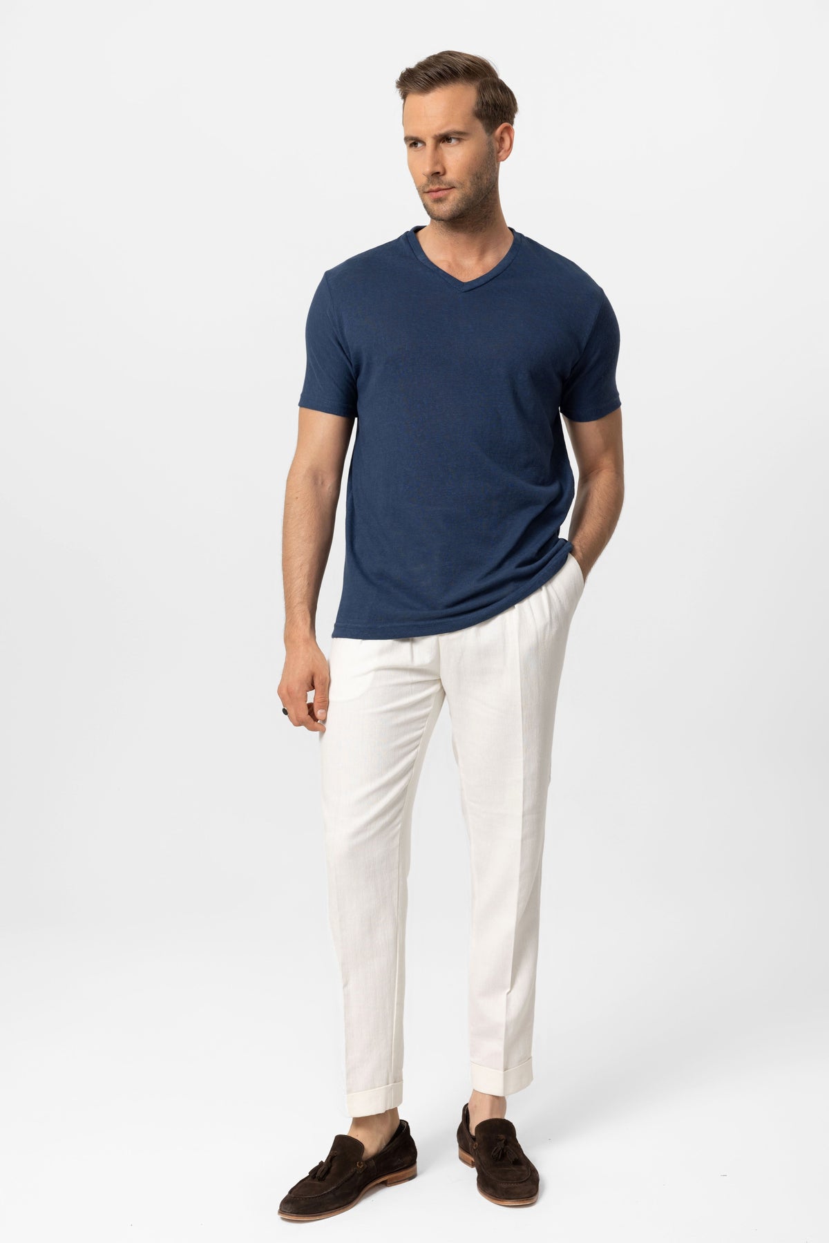 Antioch V Yaka Basic Erkek T-Shirt