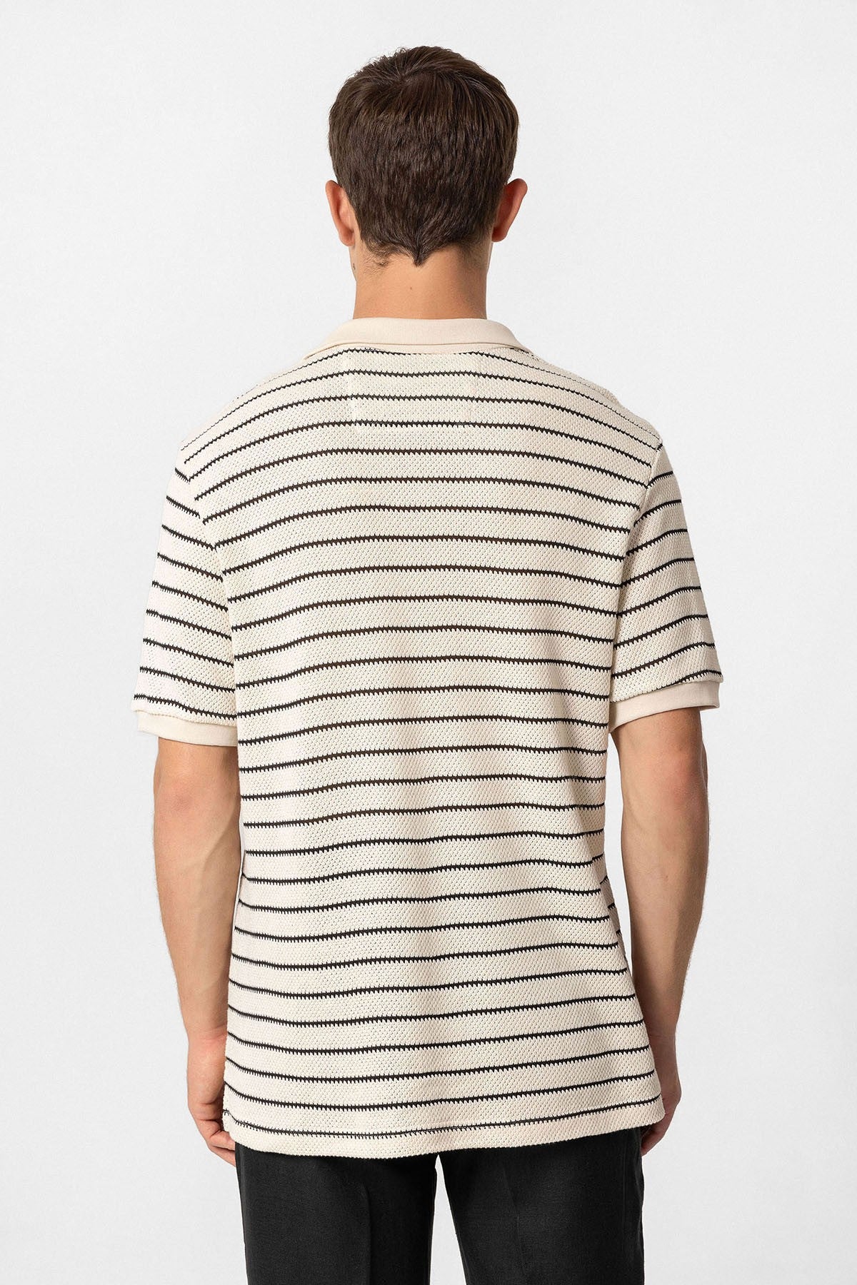 Antioch Apaş Yaka Çizgili Örme Erkek T-Shirt