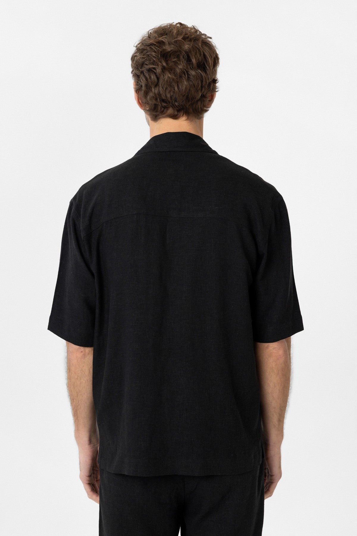 Antioch Keten Karışımlı Kısa Kollu Erkek Gömlek