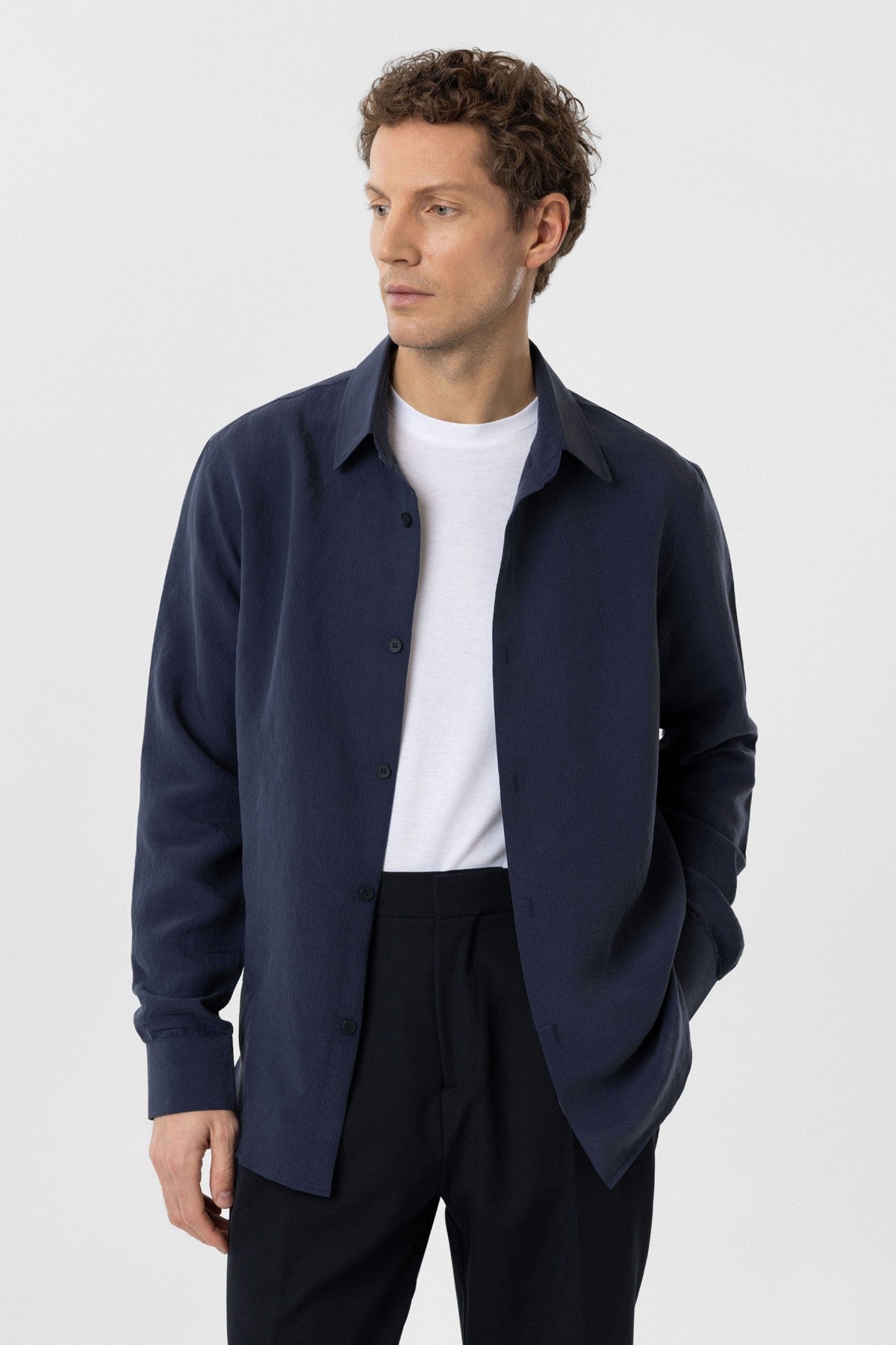 Relax Fit Modal Kumaş Erkek Gömlek