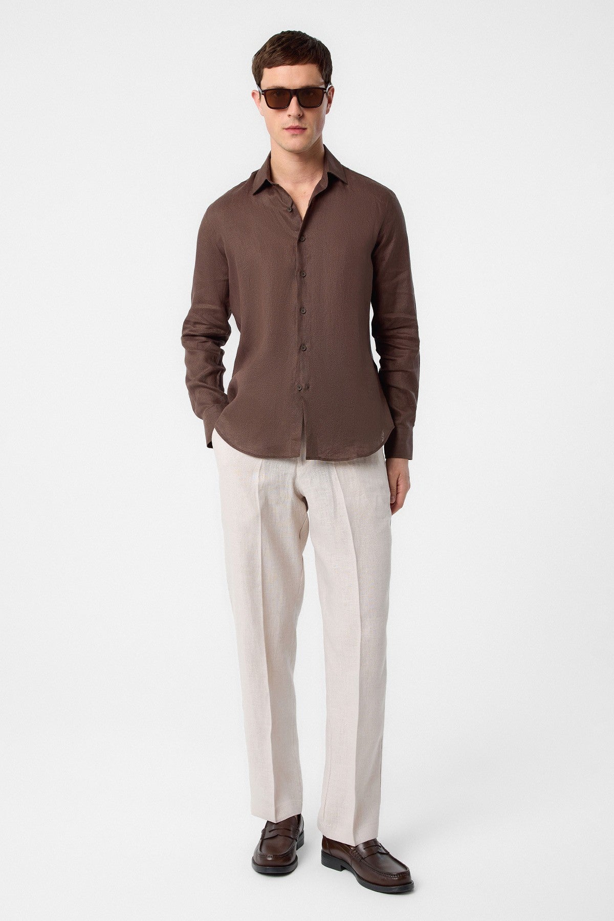 Antioch 100% Keten Comfort Fit Erkek Gömlek