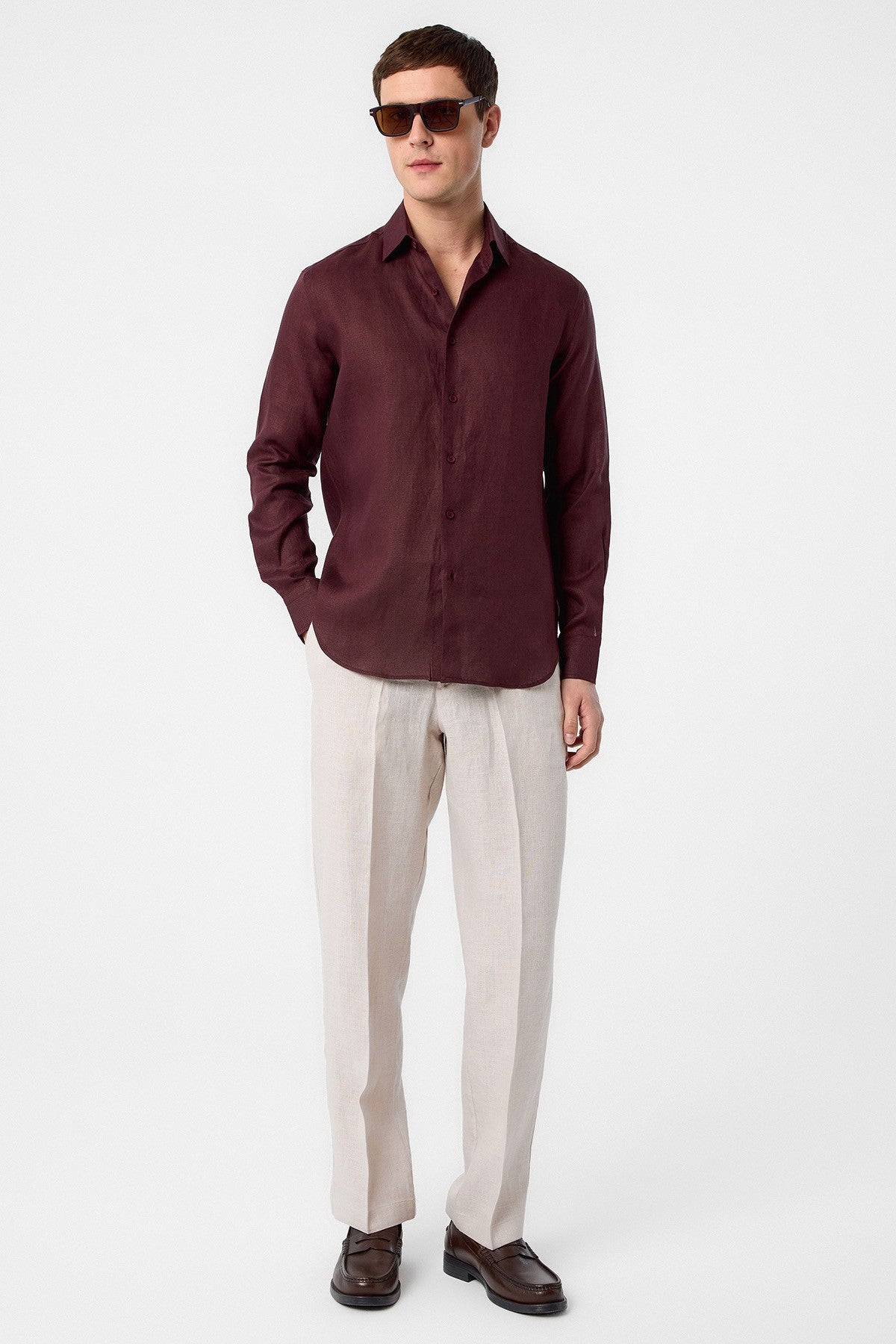 Antioch 100% Keten Comfort Fit Erkek Gömlek