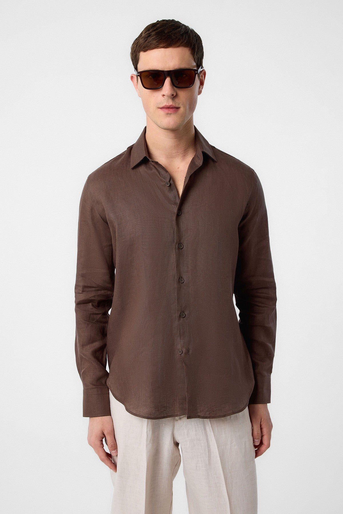 Antioch 100% Keten Comfort Fit Erkek Gömlek