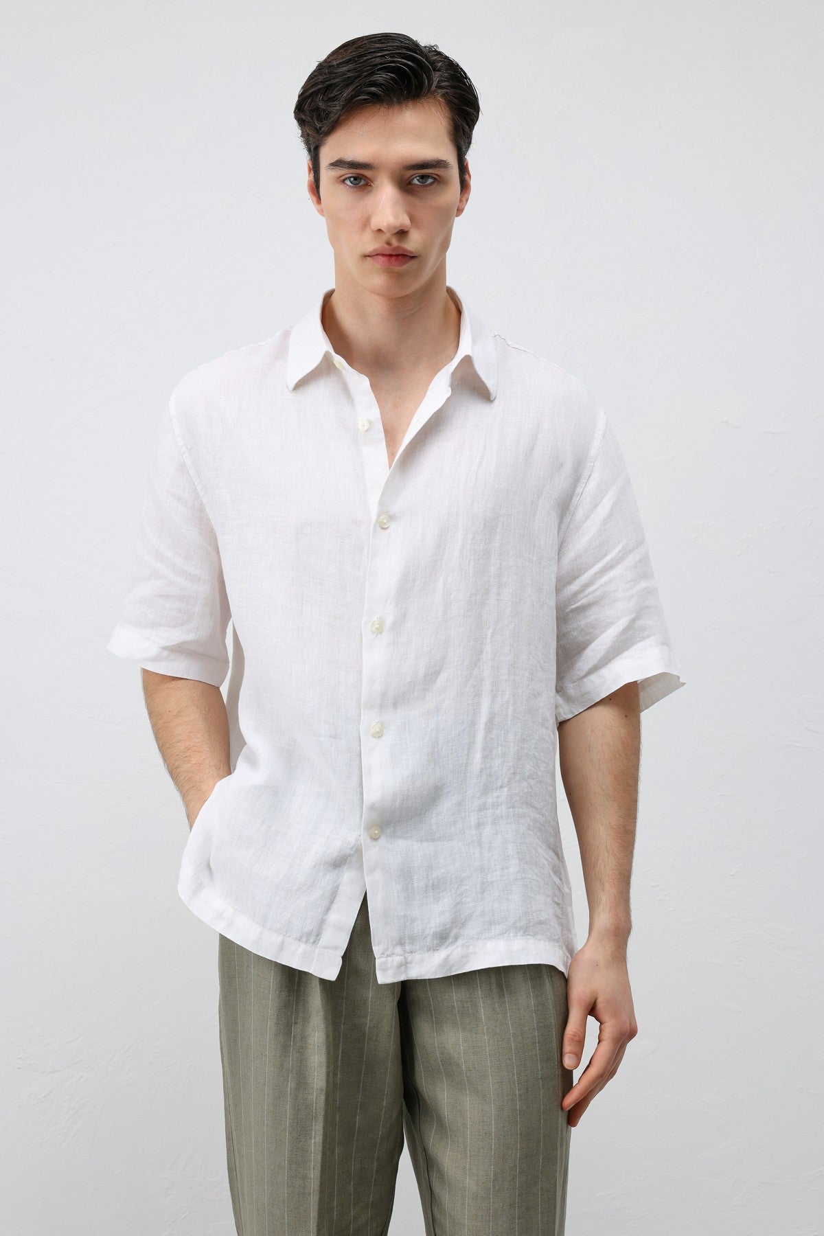 Antioch 100% Keten Relaxed Erkek Gömlek