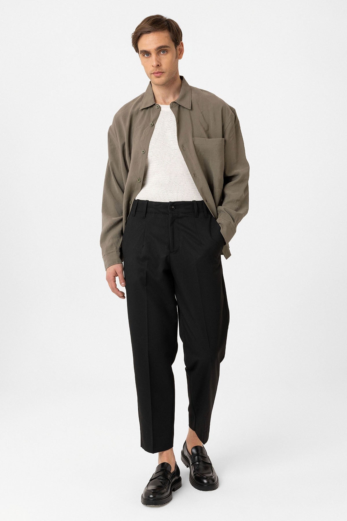 Yüksek Bel Straight Fit Erkek Pantolon