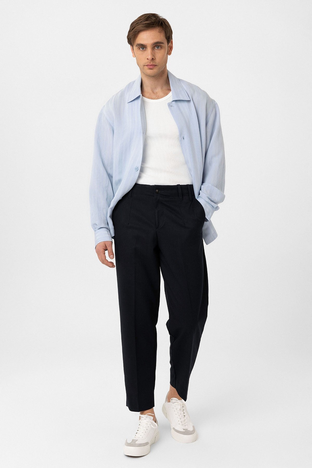 Yüksek Bel Straight Fit Erkek Pantolon