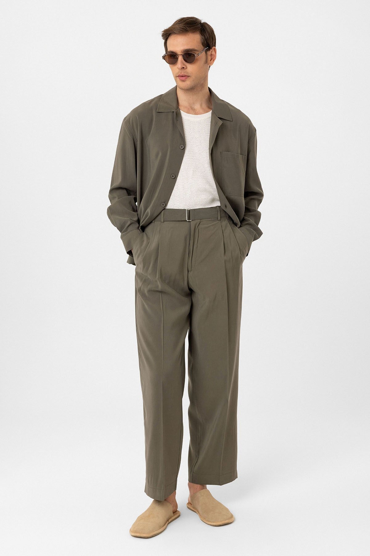 Antioch Modal Kumaş Relax Fit Kemerli Erkek Pantolon