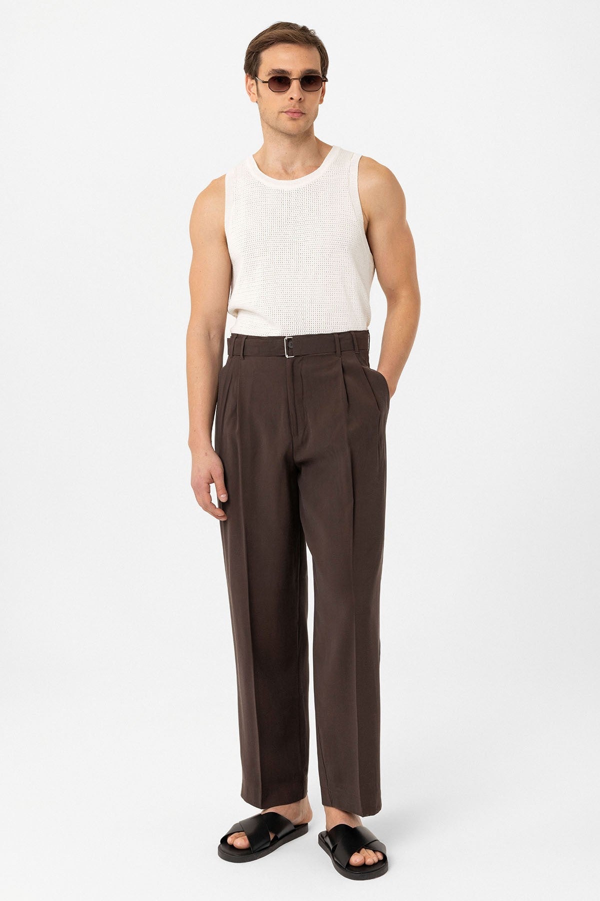 Antioch Modal Kumaş Relax Fit Kemerli Erkek Pantolon