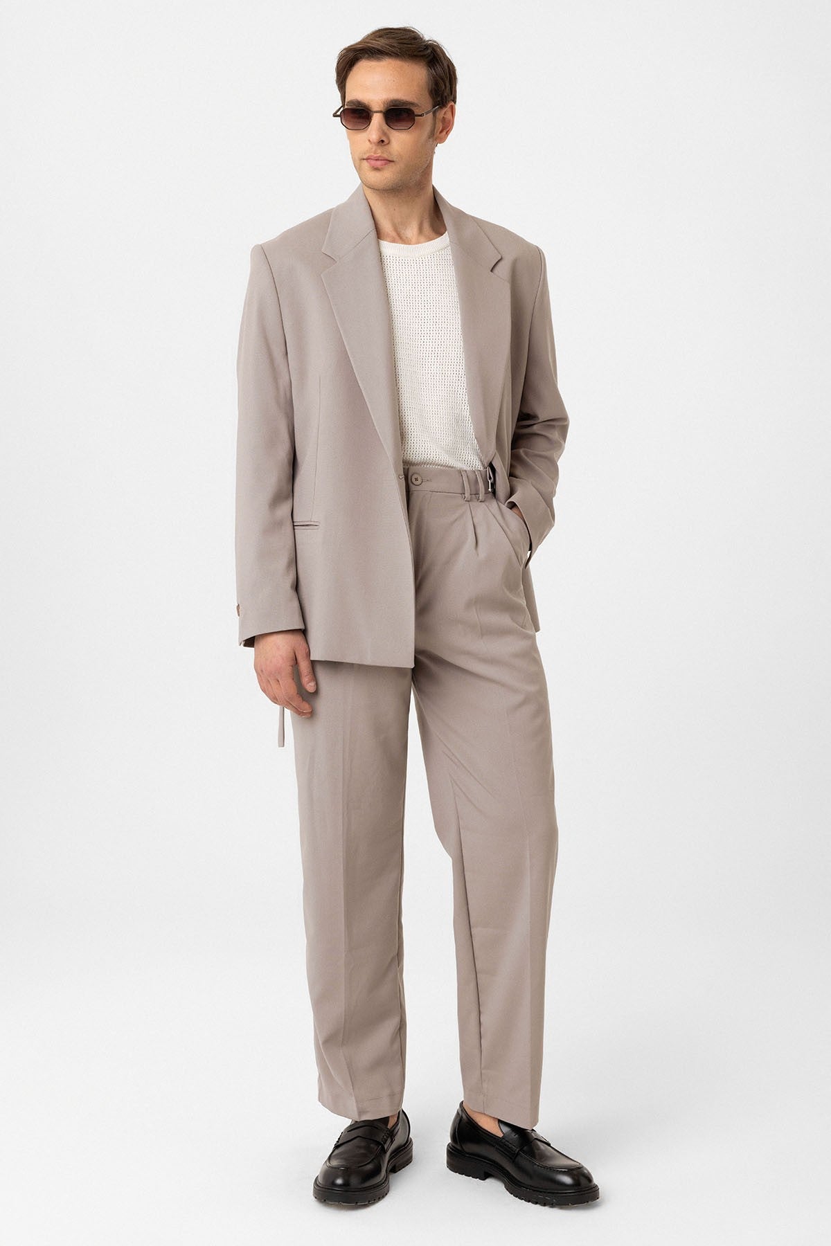 Çift Pileli Baggy Fit Erkek Pantolon
