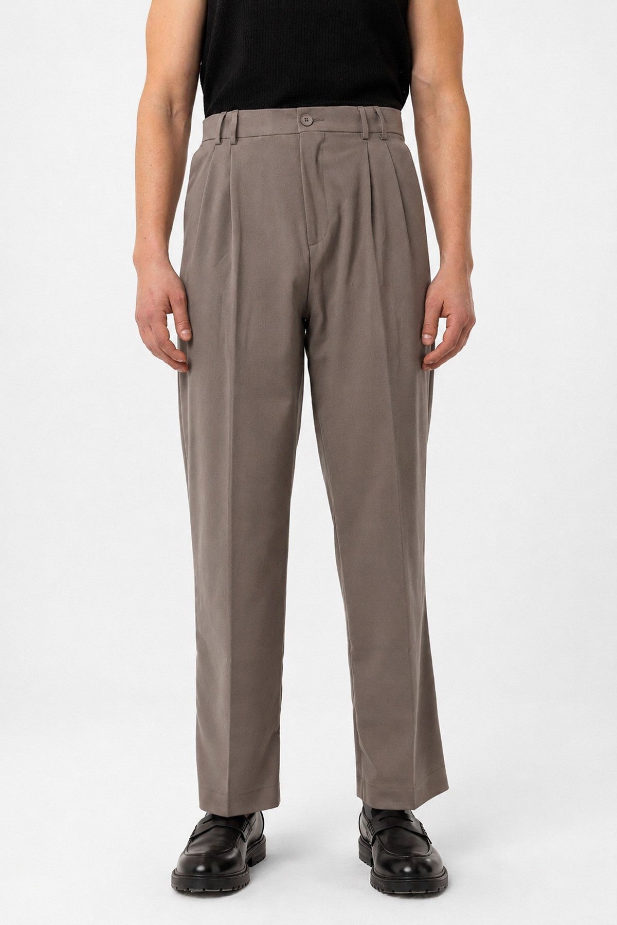 Çift Pileli Baggy Fit Erkek Pantolon