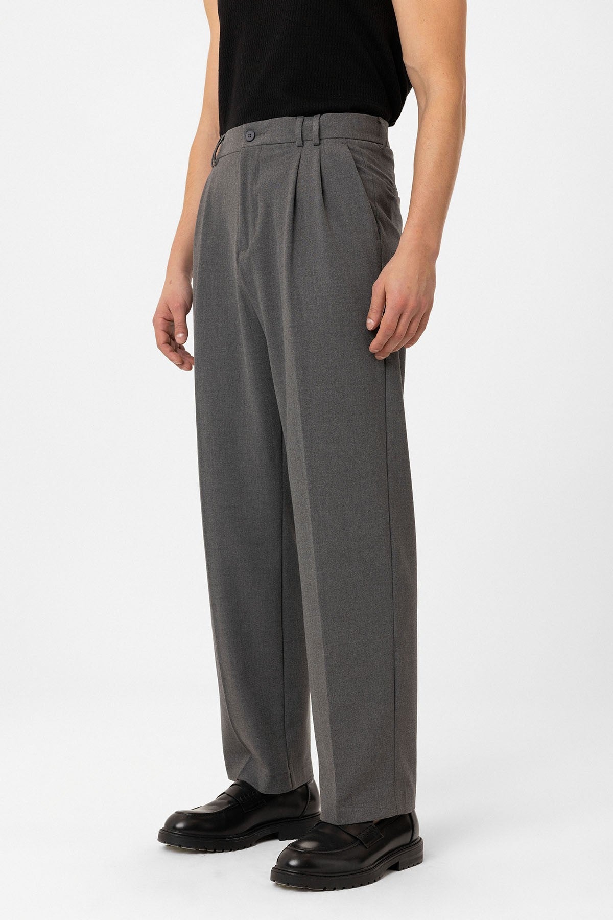 Çift Pileli Baggy Fit Erkek Pantolon