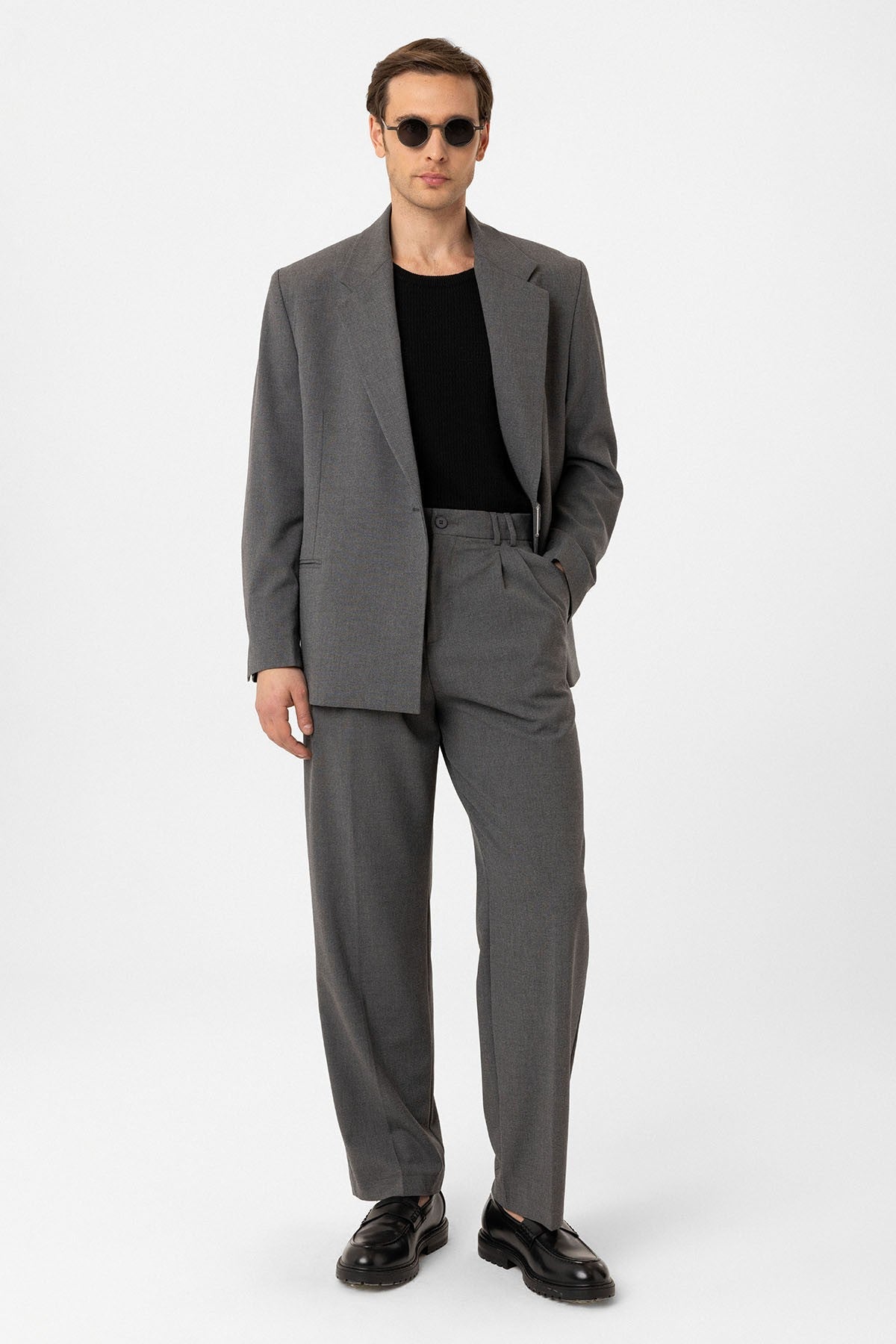 Çift Pileli Baggy Fit Erkek Pantolon