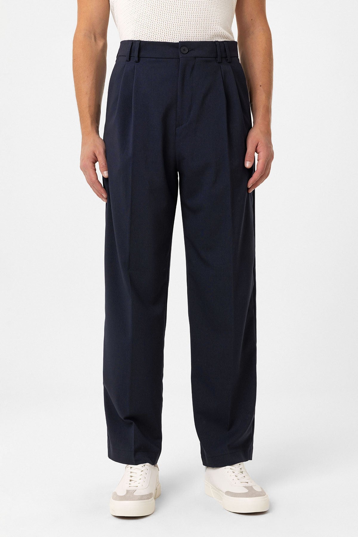 Çift Pileli Baggy Fit Erkek Pantolon