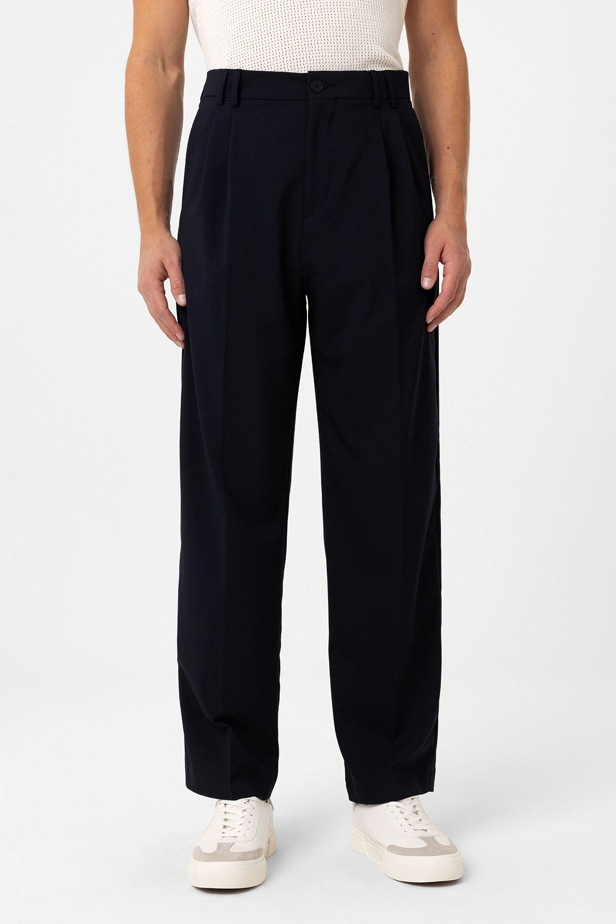 Çift Pileli Baggy Fit Erkek Pantolon