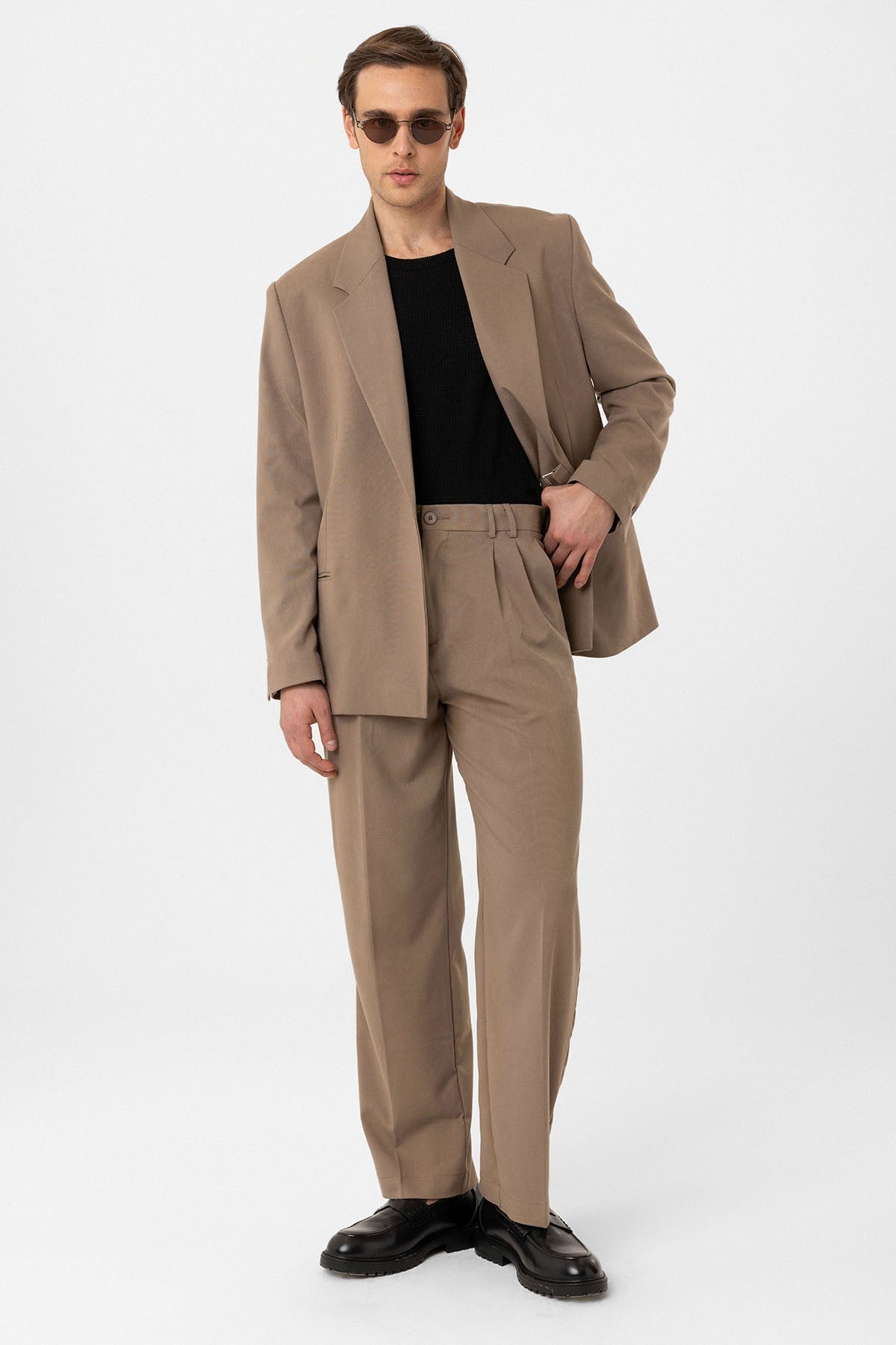 Çift Pileli Baggy Fit Erkek Pantolon