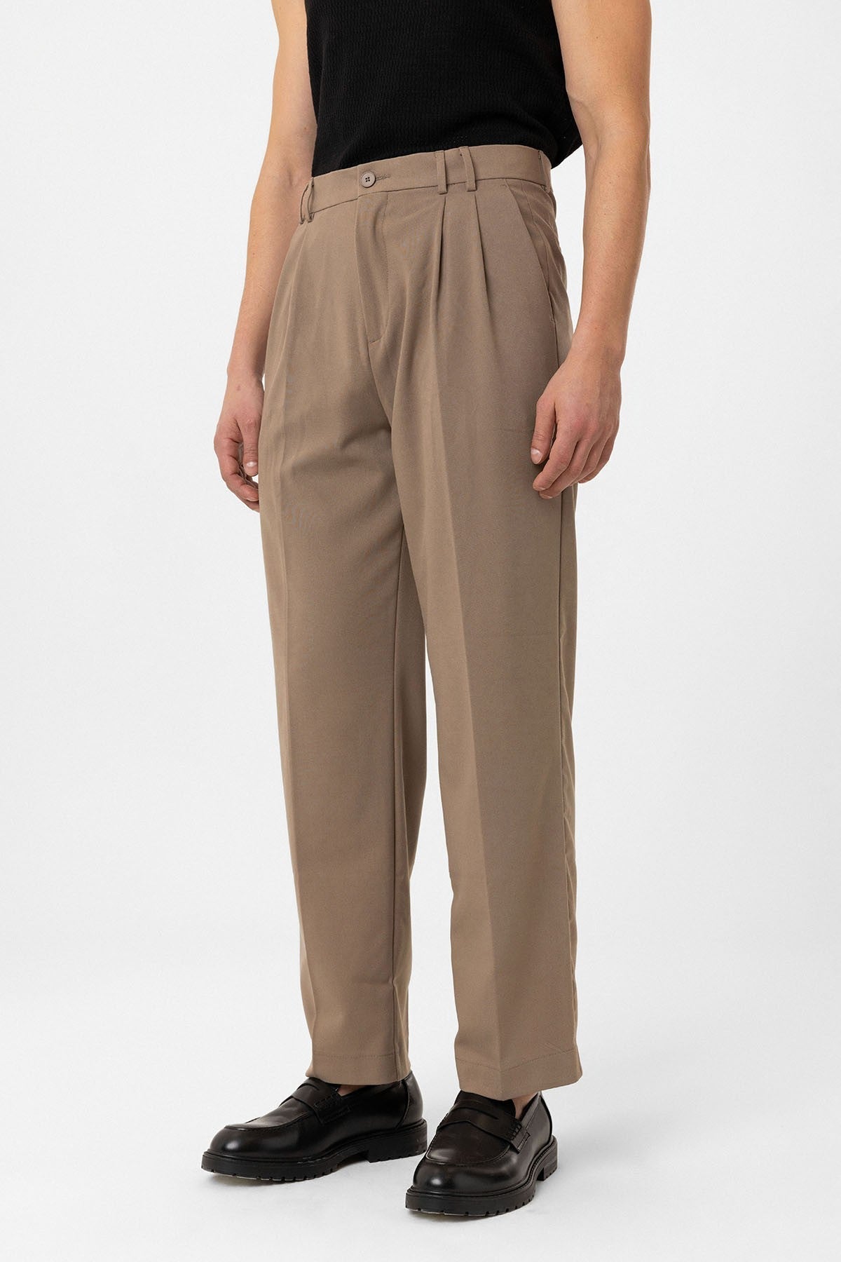 Çift Pileli Baggy Fit Erkek Pantolon