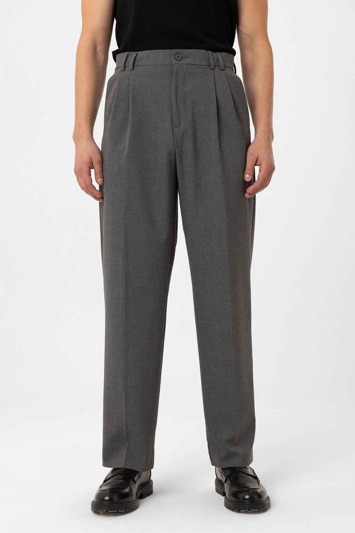 Çift Pileli Baggy Fit Erkek Pantolon